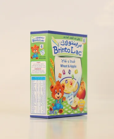 برينتولاك قمح وتفاح مع حليب