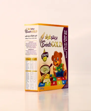 برينتوغولد قمح وفواكه مع حليب